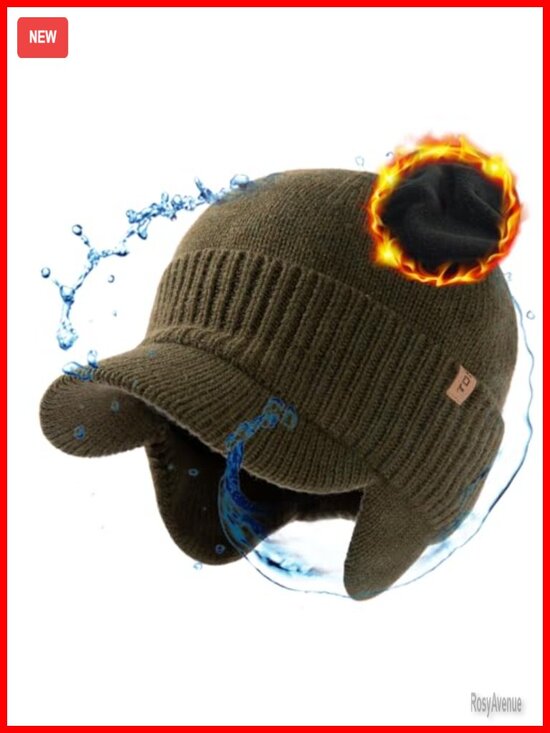 DryKnit Waterproof Merino Wool Beanie with Ear Flaps Fleece-Lined Stretch Fit main image 6